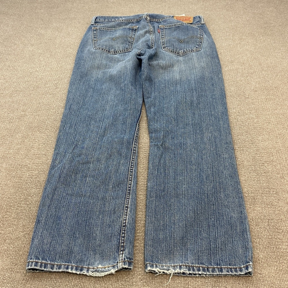 Levis 559 Jeans Mens 34x29 Hemmed Blue Baggy Distressed Relaxed Straight Denim